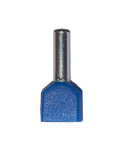 Puntera aislada 00,75 mm², doble, azul, 100 uds