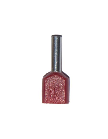 Puntera aislada 01,00 mm², doble, roja, 100 uds