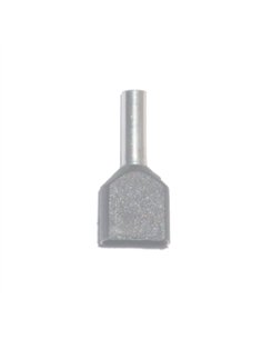 Puntera aislada 04,00 mm², doble, gris, 100 uds