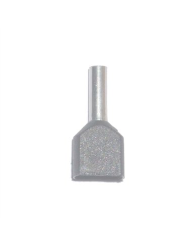 Puntera aislada 04,00 mm², doble, gris, 100 uds