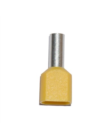 Puntera aislada 06,00 mm², doble, amarilla, 100 uds