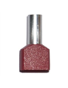 Puntera aislada 10,00 mm², doble, roja, 100 uds