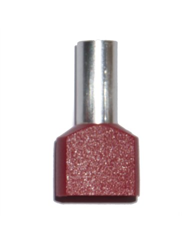 Puntera aislada 10,00 mm², doble, roja, 100 uds