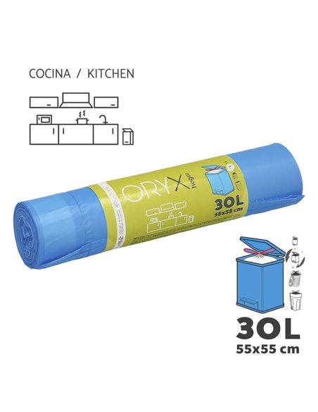 Bolsa Basura Cierre Facil 30 Litros Rollo 15 Bolsas