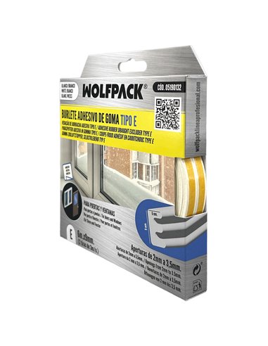 Burlete Elástico "E" 6 m. x 9 mm. Blanco