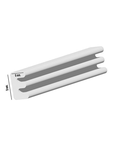 Burlete Elástico "E" 6 m. x 9 mm. Blanco