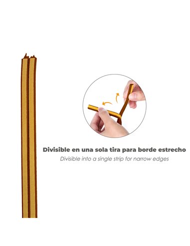 Burlete Elástico "E" 6 m. x 9 mm. Marrón