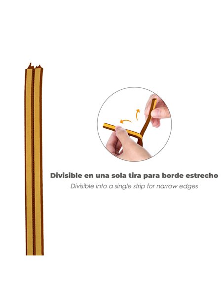 Burlete Elástico "E" 6 m. x 9 mm. Marrón