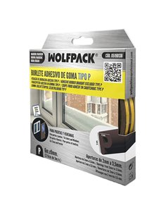 Burlete Elástico "P" 6 m. x 9 mm. Marrón