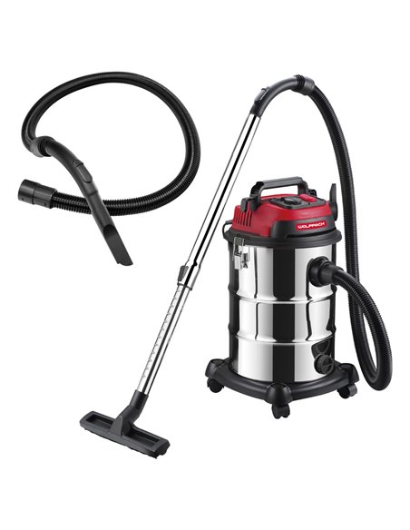 Aspirador Inoxidable 30 Litros / 1400 Watt. Interruptor Sincronizado.