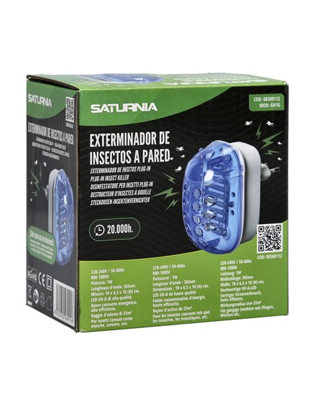 Exterminador De Insectos A Pared 1,5 Watt.