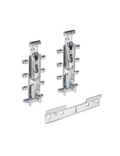 Emuca Kit de colgadores ocultos para módulos altos Levelup 3 con pletina, Acero, Cincado