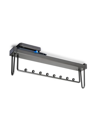 Emuca Colgador extraíble para armario Quartz, Plástico y Aluminio, Titanio