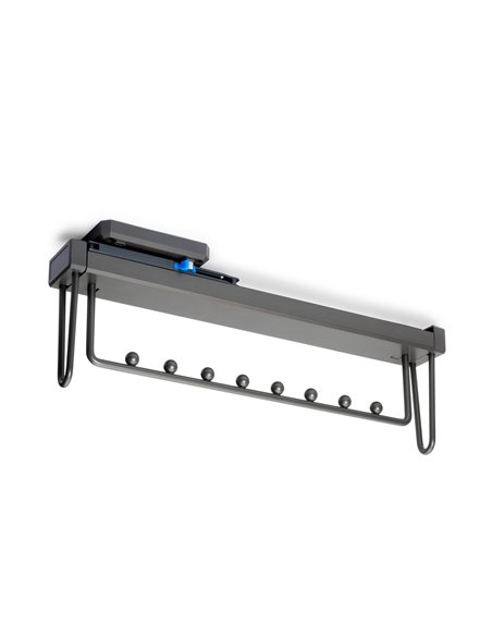 Emuca Colgador extraíble para armario Quartz, Plástico y Aluminio, Titanio