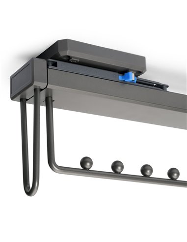 Emuca Colgador extraíble para armario Quartz, Plástico y Aluminio, Titanio