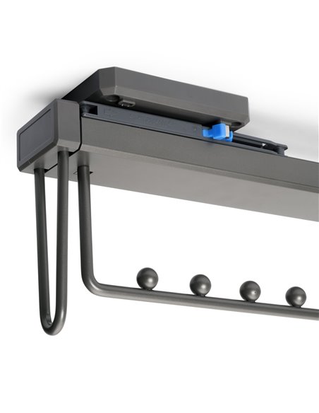 Emuca Colgador extraíble para armario Quartz, Plástico y Aluminio, Titanio