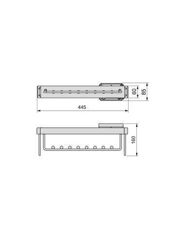 Emuca Colgador extraíble para armario Quartz, Plástico y Aluminio, Titanio