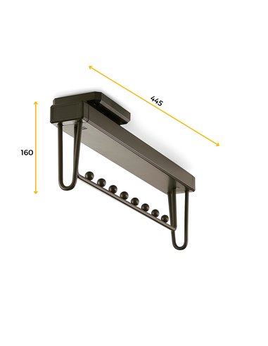 Emuca Colgador extraíble para armario Quartz, Plástico y Aluminio, Titanio