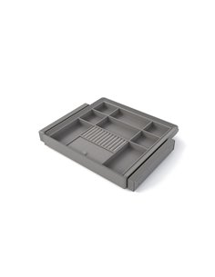 Emuca Kit de cajón organizador y bastidor regulable Quartz para armarios, guías de cierre suave y extracción total, Módulo 60cm,
