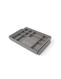 Emuca Kit de cajón organizador y bastidor regulable Quartz para armarios, guías de cierre suave y extracción total, Módulo 70cm,