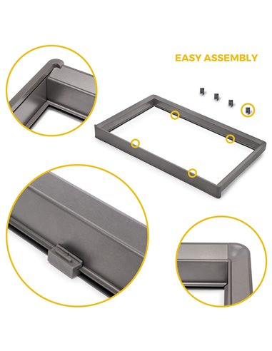 Emuca Kit de cajón de alambre y bastidor regulable Quartz para armarios, guías de cierre suave y extracción total, Módulo 60cm, 
