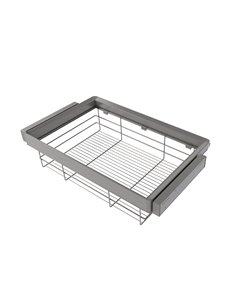 Emuca Kit de cajón de alambre y bastidor regulable Quartz para armarios, guías de cierre suave y extracción total, Módulo 80cm, 