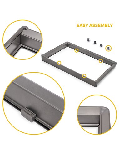 Emuca Kit de cajón de alambre y bastidor regulable Quartz para armarios, guías de cierre suave y extracción total, Módulo 90cm, 