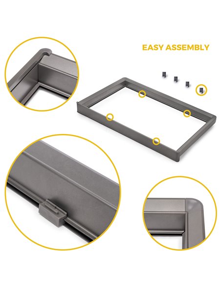 Emuca Kit de cajón de alambre y bastidor regulable Quartz para armarios, guías de cierre suave y extracción total, Módulo 90cm, 