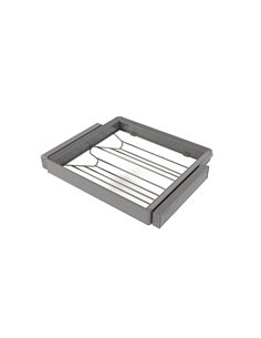 Emuca Kit de cajón zapatero y bastidor regulable Quartz para armarios, guías de cierre suave y extracción total, Módulo 60cm, Ac