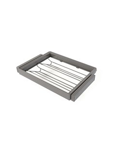 Emuca Kit de cajón zapatero y bastidor regulable Quartz para armarios, guías de cierre suave y extracción total, Módulo 70cm, Ac