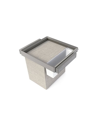 Emuca Kit de bandeja auxiliar, cesto y bastidor regulable Quartz para armarios, guías de cierre suave y extracción total, Módulo