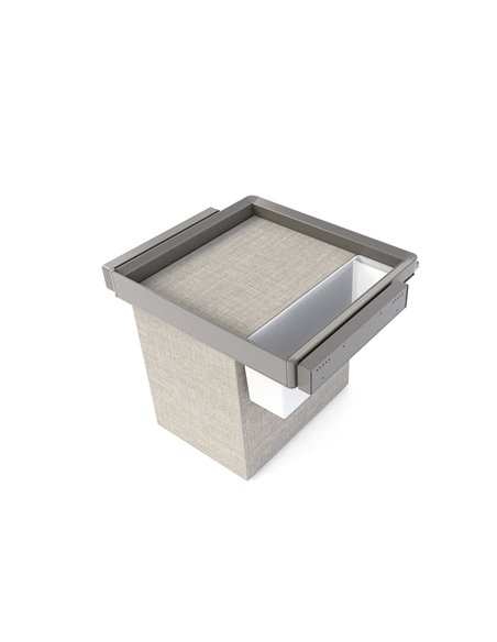 Emuca Kit de bandeja auxiliar, cesto y bastidor regulable Quartz para armarios, guías de cierre suave y extracción total, Módulo