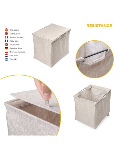 Emuca Kit de bandeja auxiliar, cesto y bastidor regulable Quartz para armarios, guías de cierre suave y extracción total, Módulo