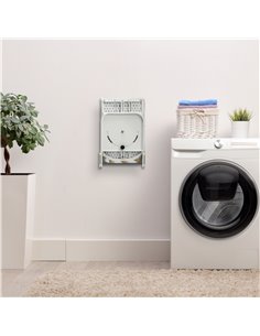Emuca Tabla de planchar plegable a pared Iron Wall, giratoria 180º, Acero y Madera, Blanco 2