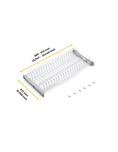 Emuca Escurreplatos para módulos altos Suprastar, módulo 600mm, Acero, Cromado