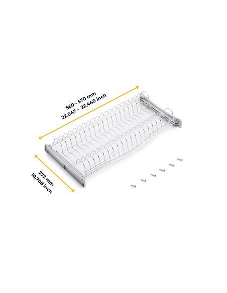 Emuca Escurreplatos para módulos altos Suprastar, módulo 600mm, Acero, Cromado
