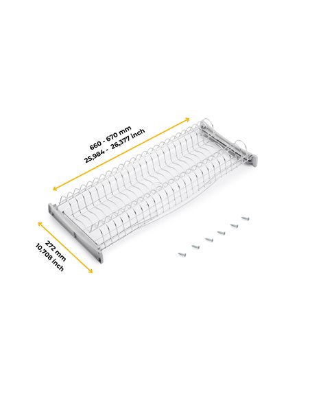 Emuca Escurreplatos para módulos altos Suprastar, módulo 700mm, Acero, Cromado