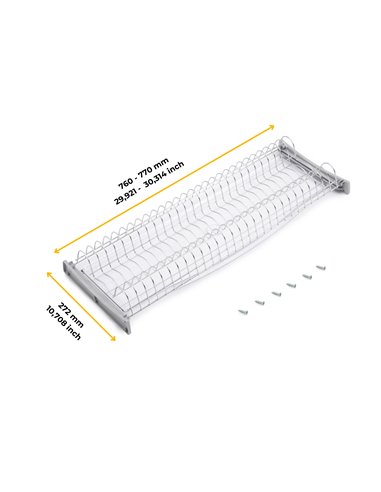 Emuca Escurreplatos para módulos altos Suprastar, módulo 800mm, Acero, Cromado