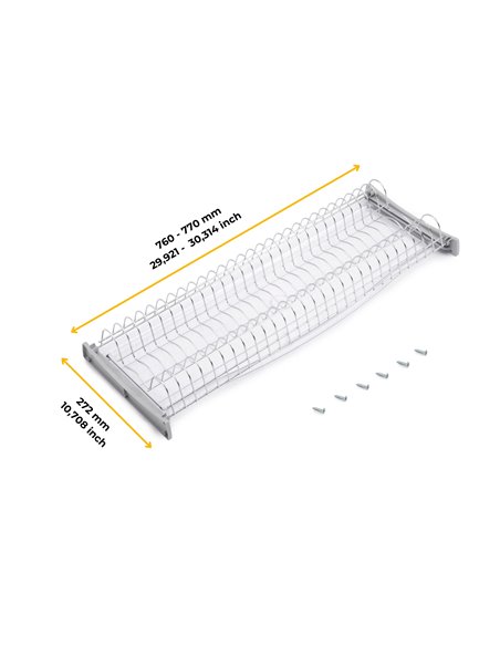 Emuca Escurreplatos para módulos altos Suprastar, módulo 800mm, Acero, Cromado