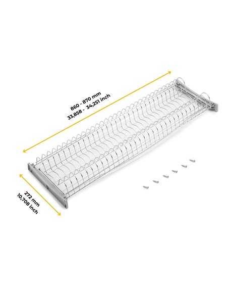 Emuca Escurreplatos para módulos altos Suprastar, módulo 900mm, Acero, Cromado