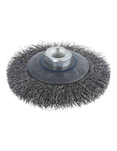 Cepillo cónico de alambre de acero, rosca m14, ø100 x 15 mm