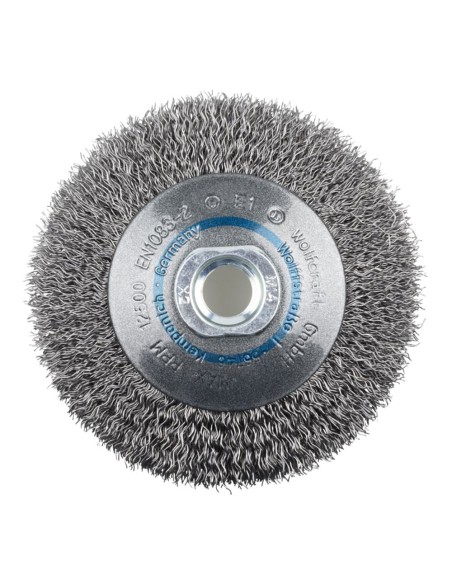 Cepillo cónico de alambre de acero, rosca m14, ø100 x 15 mm