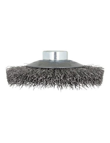 Cepillo cónico de alambre de acero, rosca m14, ø100 x 15 mm