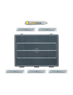 Cúter metálico 18 mm + 50 cuchillas + organizador - pack interlock® 2