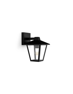 Aplique exterior kinno e27 25 w sin bombilla, color negro, luz hacia abajo