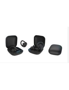 Auriculares inalámbricos deportivos bluetooth con estuche negro