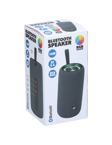 Altavoz bluetooth rgb 16 w, ø8 x 16,8 cm