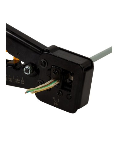Crimpadora para conectores dobles rj11/12/45 y mp0027