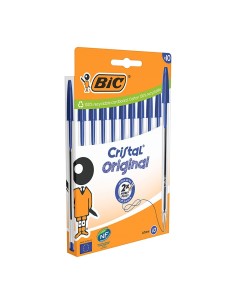 Bolígrafo cristal azul blíster 10 uds