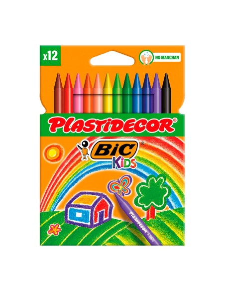 Plastidecor ceras de colores, blíster 12 uds